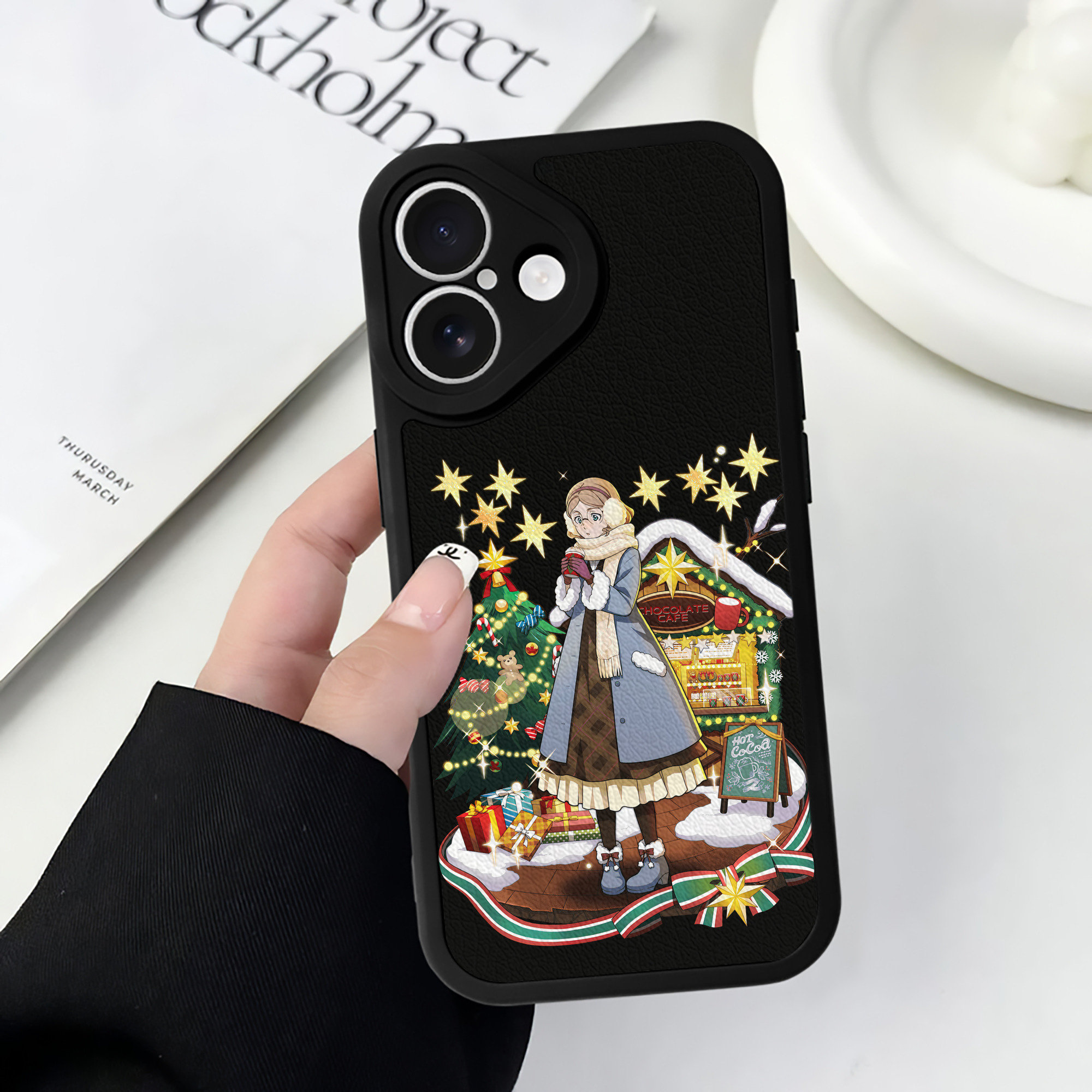 （画像用） 文豪ストレイドッグス Bungo Stray Dogs 【iPhone 16シリーズ対応】シリコンスマホケース（レザー調） 材質：シリコン